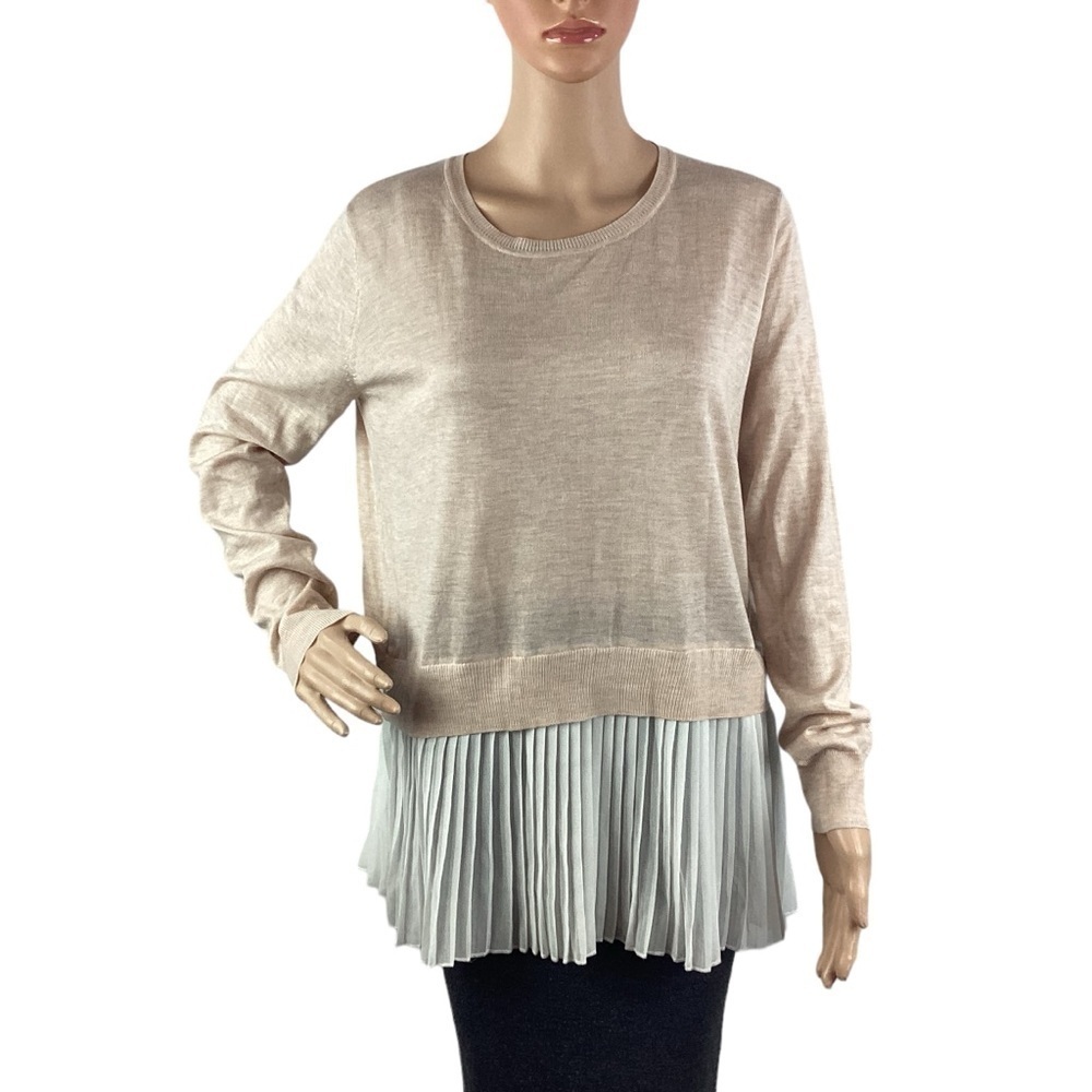 DO + BE Layered Sweater Size M Cream